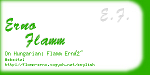 erno flamm business card